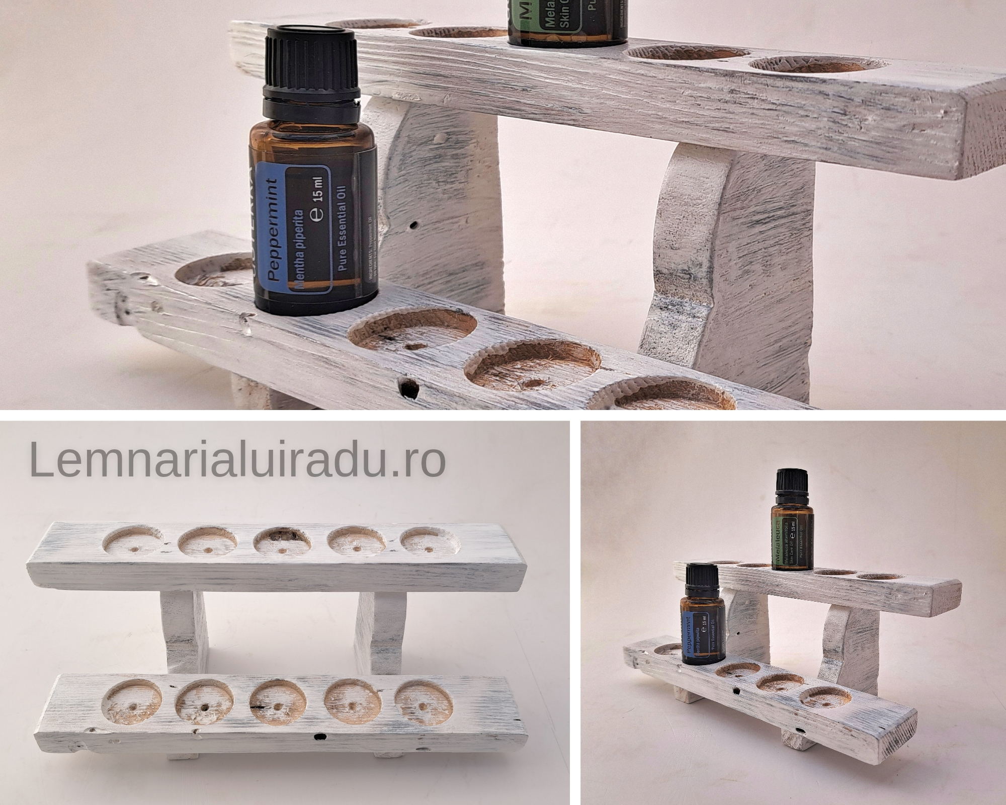 wooden support for essential oils